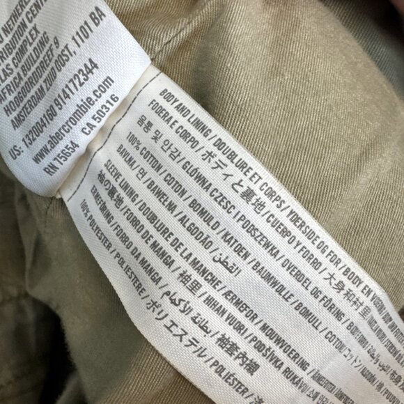 Abercrombie & Fitch Military Field Jacket Men’s M Olive Green 100% Cotton Y2K - Picture 7 of 8